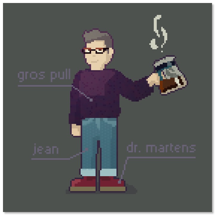 autoportrait en pixelart