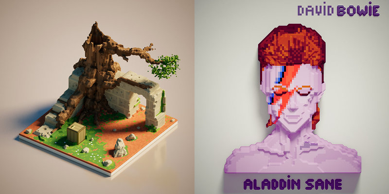 bowie en voxel