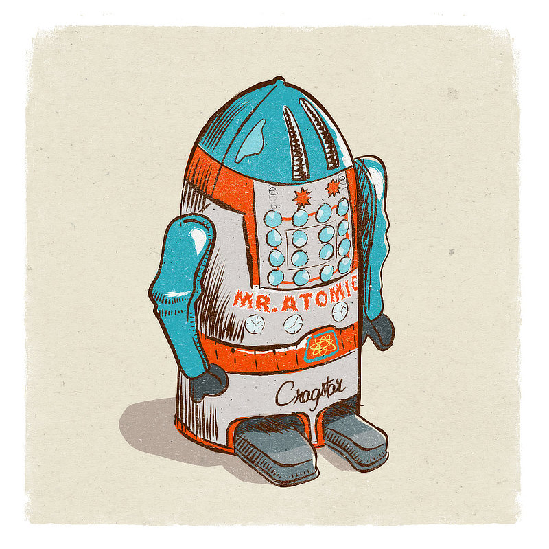 tin toy robot atomic vectoriel