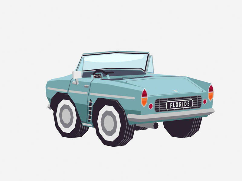 renault floride 3d lowpoly