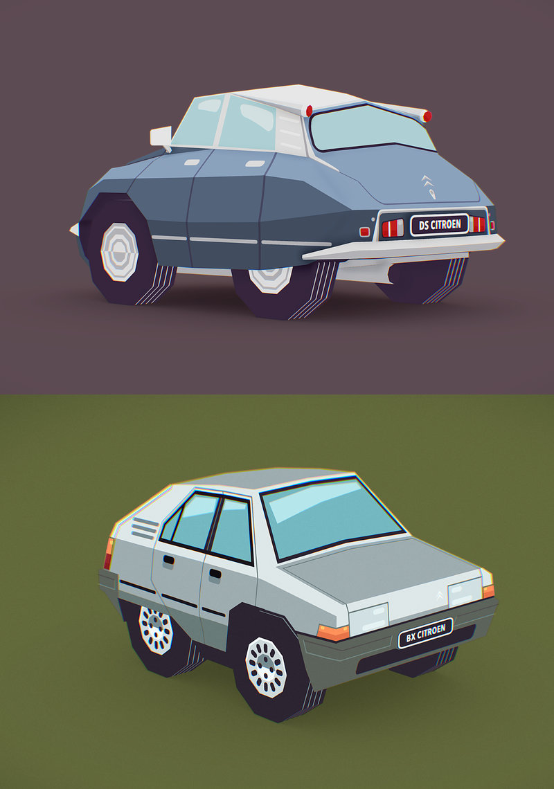 citroen DS 3d lowpoly